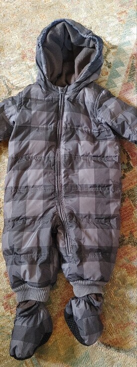 GAP Other - GAP Kids Gray Plaid Hooded Puffer Snowsuit
